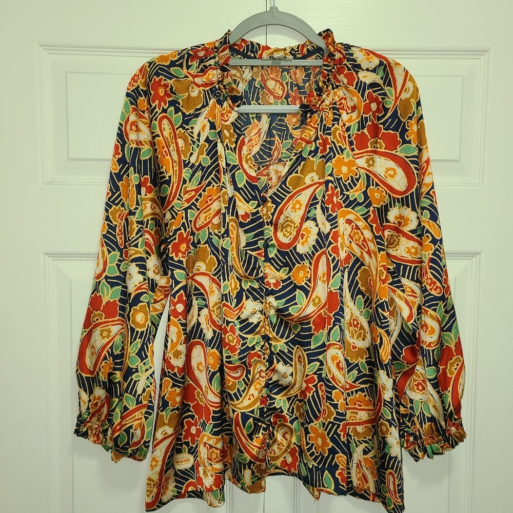 Umgee Multicolor Paisley Blouse - Picture 7 of 9